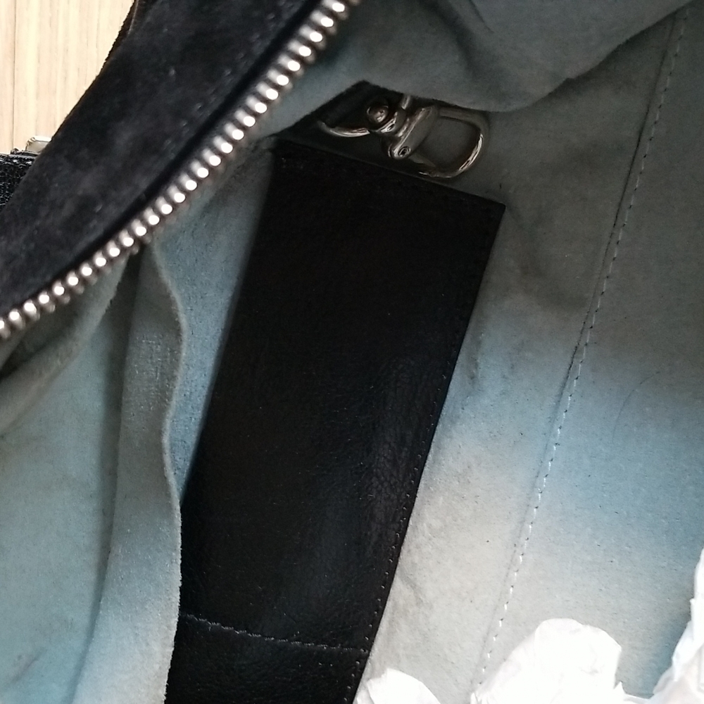 Suede Black Shoulder Bag - Picture 10 of 16